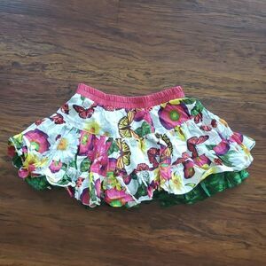 Desigual Floral Chic Coquette Girl Fairy Dainty Y2K Ruffle Skirt Girls Size 7/8